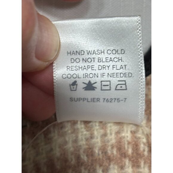 Liz Claiborne Plaid Poncho Cape Shawl Tweed New Equestrian Neutral Luxury OS - Picture 9 of 11